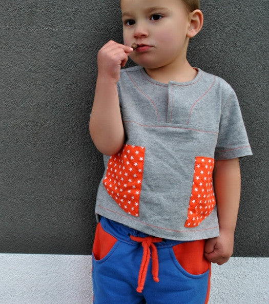 Boys shirt PDF sewing pattern for knit or woven fabric. Kieran Shirt sizes 2 - 12 years, - Felicity Sewing Patterns