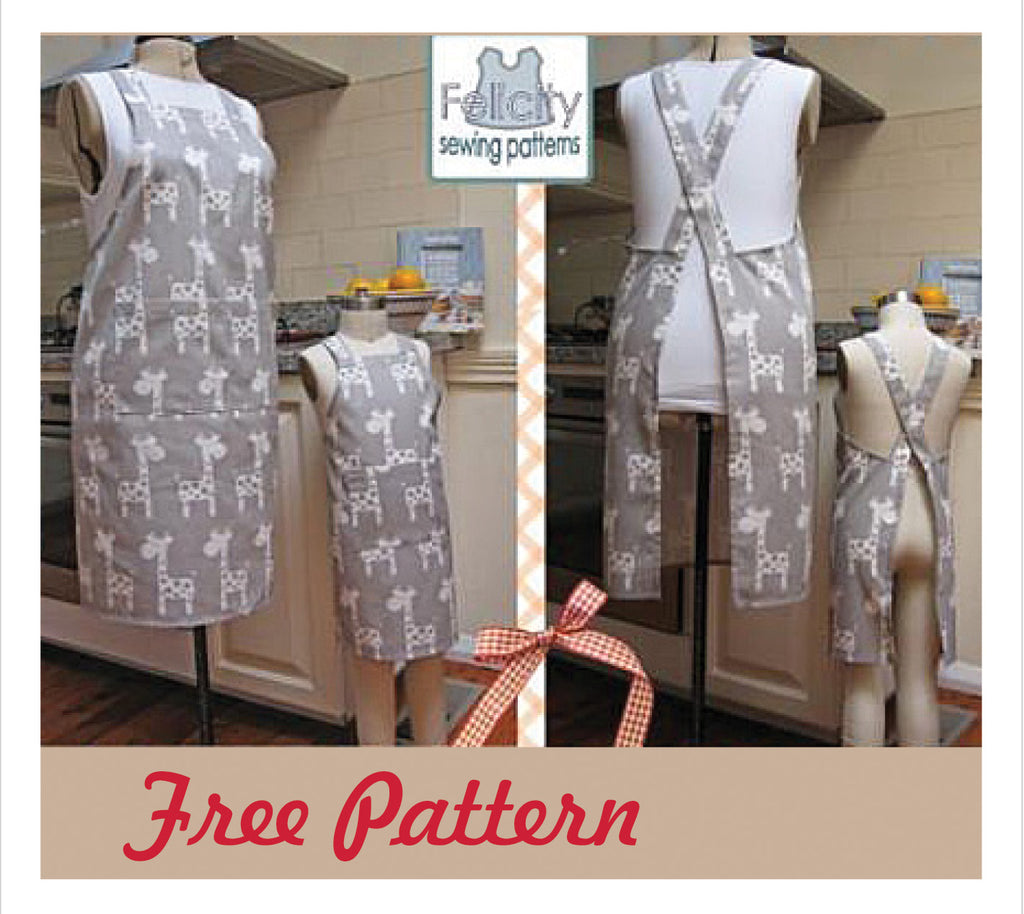 Z FREE PATTERN - The Cross-back Apron for Mothers & Daughters - Felicity Sewing Patterns