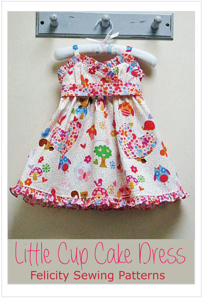 Girls sundress pdf sewing pattern Little Cup Cake Dress sizes 1 - 10 years with 2 versions - Felicity Sewing Patterns
