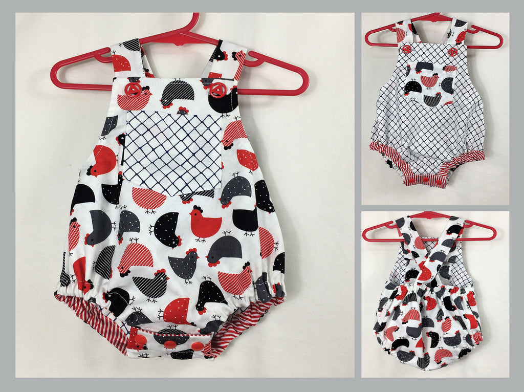 Baby Romper PDF Sewing Pattern, DIMPLES baby boy & girl sunsuit/romper, sizes 3+months - 3 years - Felicity Sewing Patterns