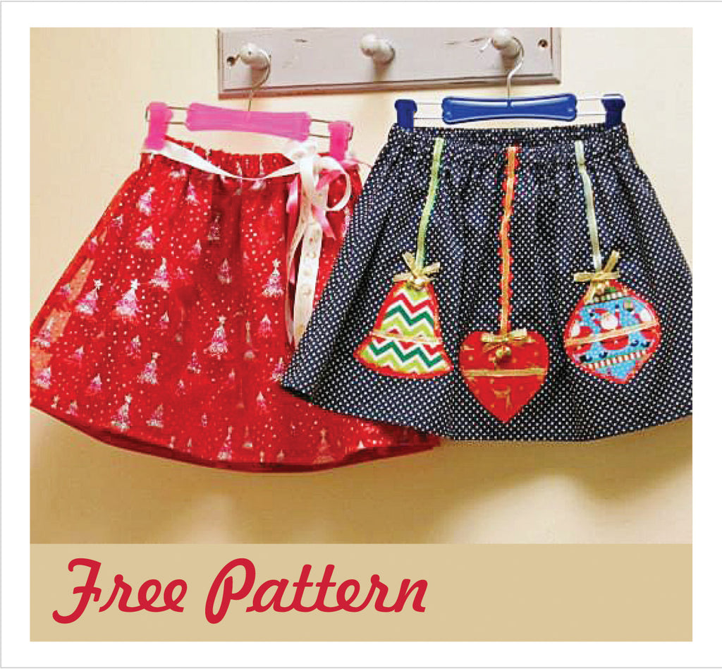 Z FREE PATTERN - Christmas Glitter Skirts & Appliques sizes 6 months to 8 years. - Felicity Sewing Patterns
