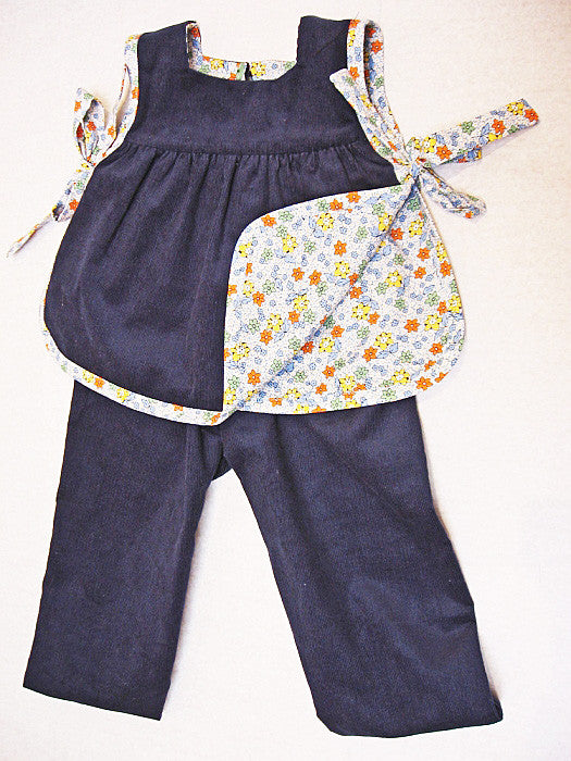 Baby girl pdf sewing pattern ISABELLE BABY SET baby girls top & pants set sizes 3 months to 4 years. - Felicity Sewing Patterns