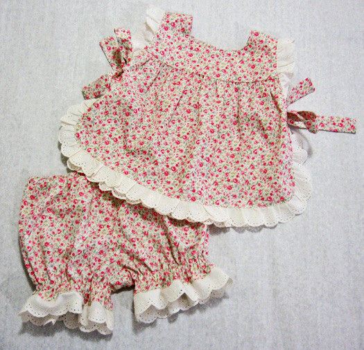 Baby girl pdf sewing pattern ISABELLE BABY SET, top & pants set for baby girls sizes 3 months to 4 years. - Felicity Sewing Patterns