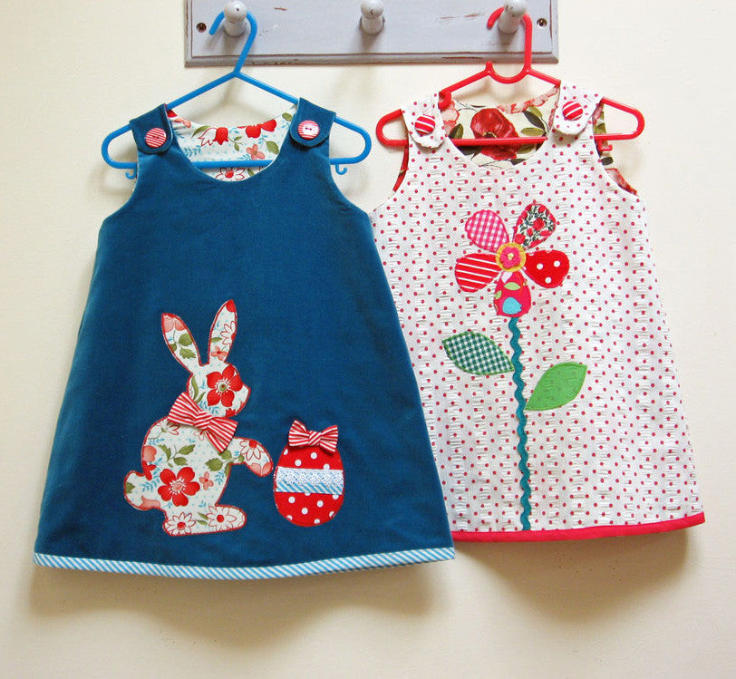 Baby and toddler dress pattern Petal Reversible Dress pdf sewing pattern sizes 6-9 months to 8 years. - Felicity Sewing Patterns