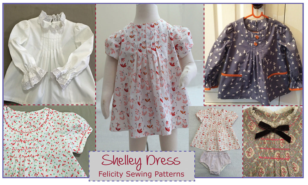 Baby and Toddler dress PDF sewing pattern Shelley Dress & Blouse sizes 3-6 months to 8 years. - Felicity Sewing Patterns