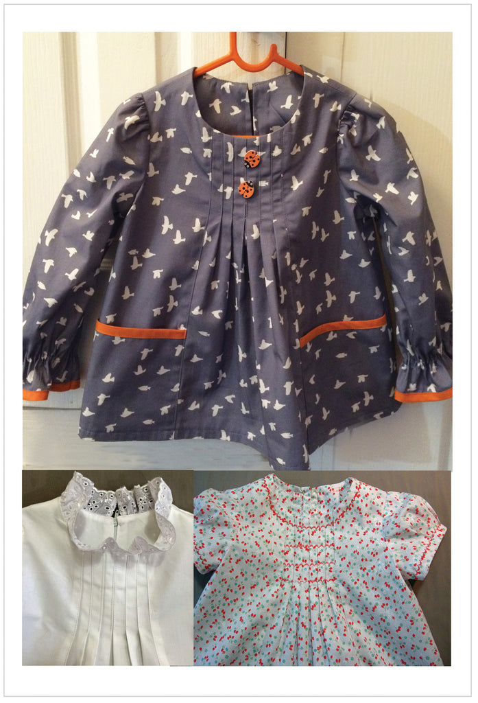 Girl's dress or top PDF sewing pattern Shelley Dress & Blouse sizes 3-6 months to 8 years. - Felicity Sewing Patterns