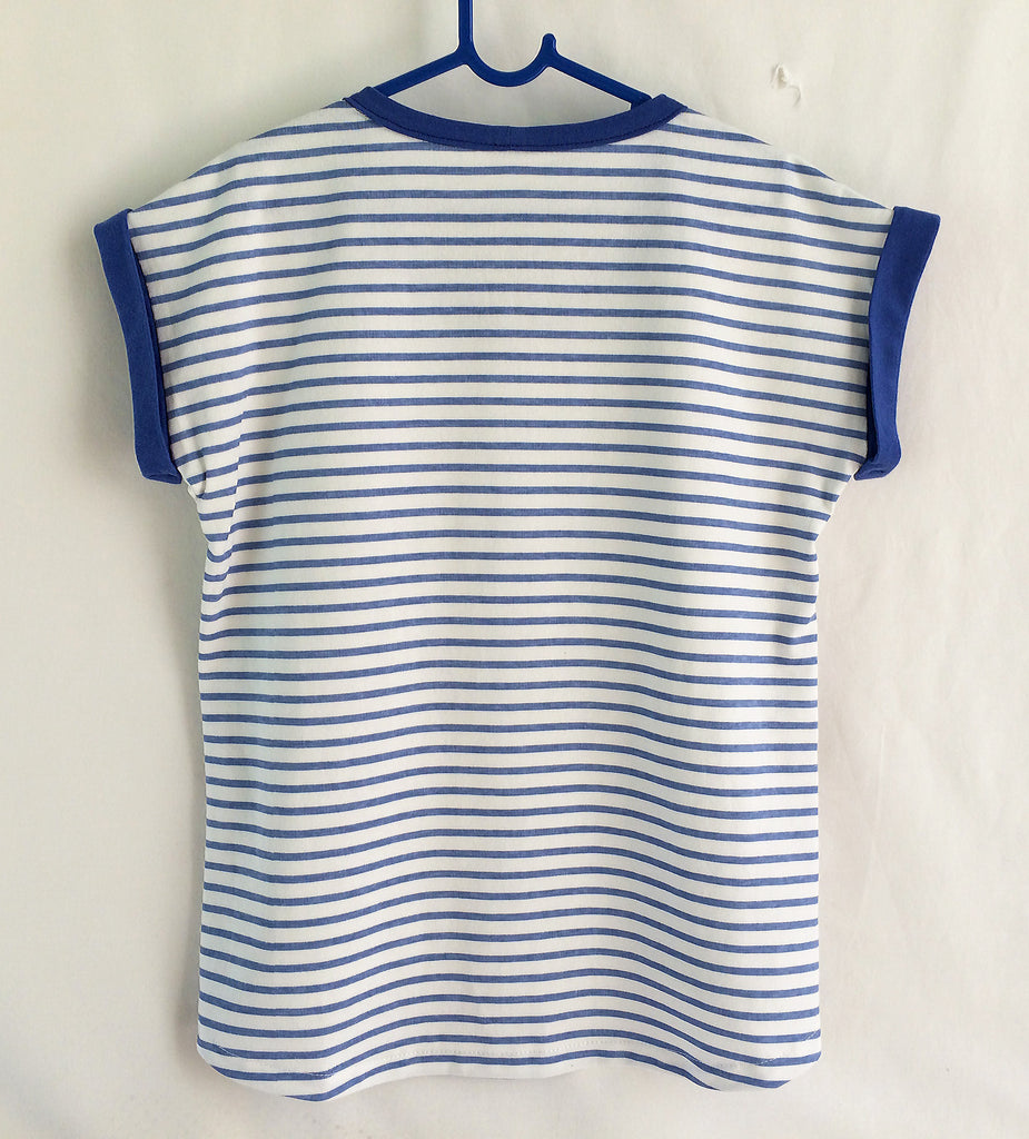 Fun kid's summer T shirt sewing pattern, Sunday T Shirt, girls T shirt pattern sizes 2 to 14 years - Felicity Sewing Patterns