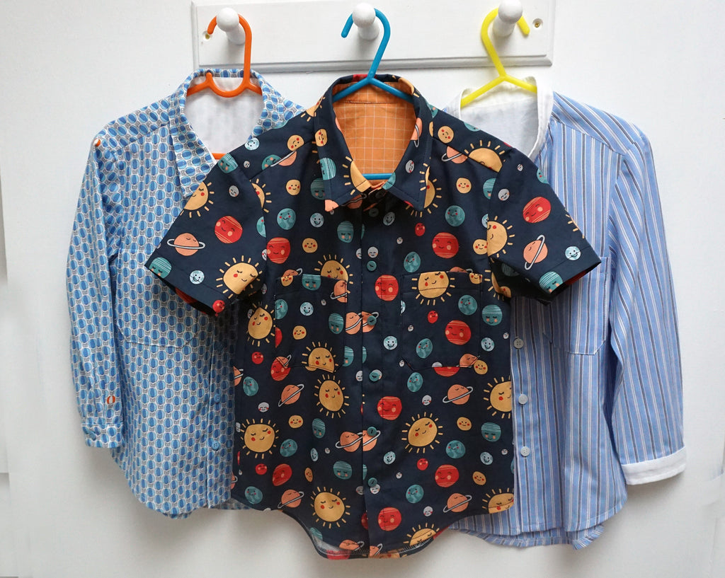 Boy's school shirt, classic shirt sizes 3 to 14 years PDF sewing pattern. FINLEY SHIRT. - Felicity Sewing Patterns