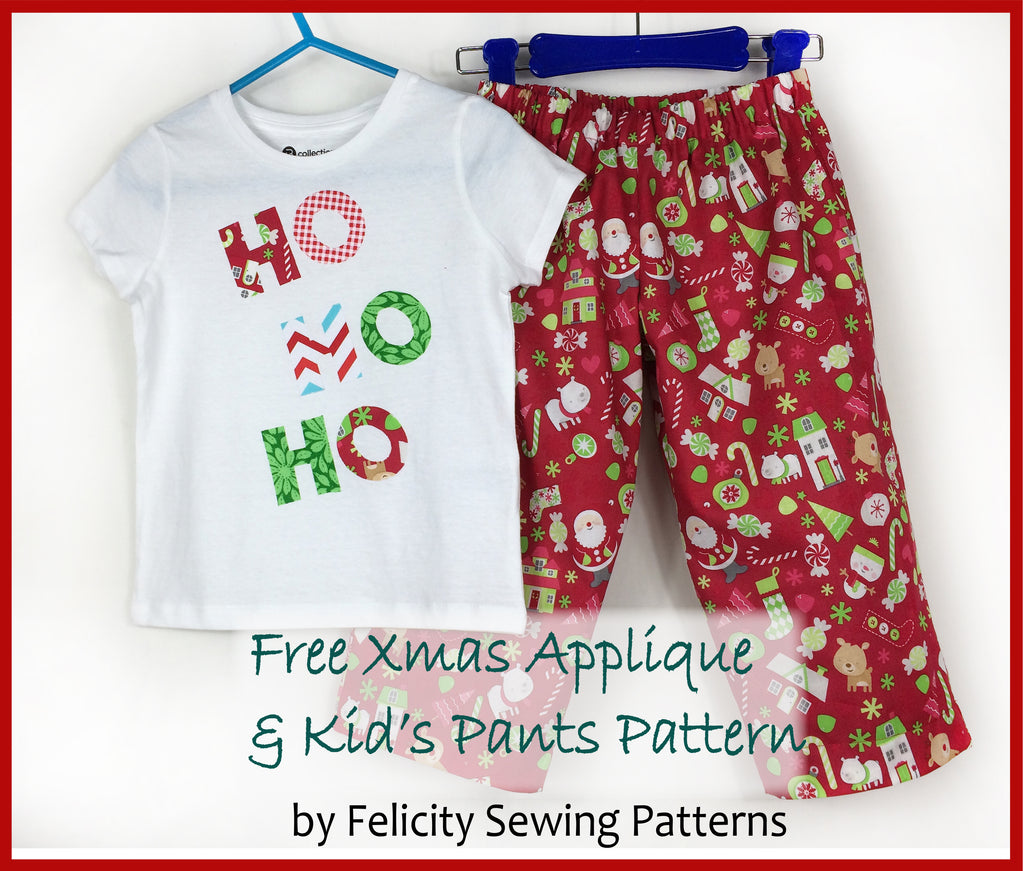Z Christmas 'HO HO HO' applique free pattern download. - Felicity Sewing Patterns