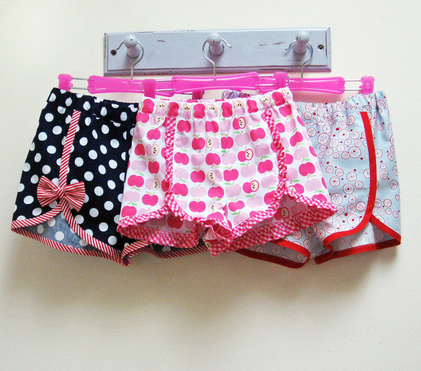 Gidget Shorts, girls shorts pdf sewing pattern sizes 2 to 14 years. - Felicity Sewing Patterns