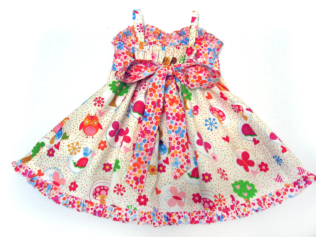 Girls sundress pdf sewing pattern Little Cup Cake Dress sizes 1 - 10 years with 2 versions - Felicity Sewing Patterns