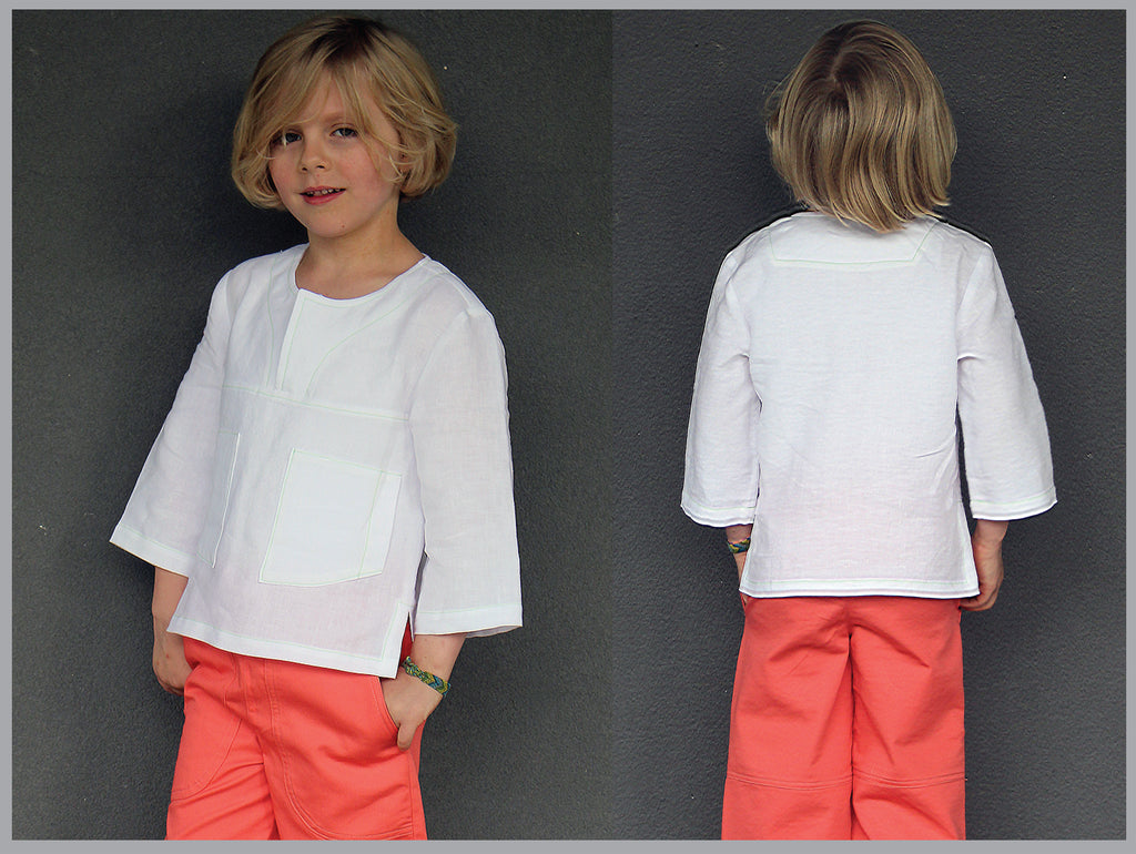 Kieran Shirt sizes 2 - 12 years, kids casual summer shirt pdf sewing pattern. - Felicity Sewing Patterns