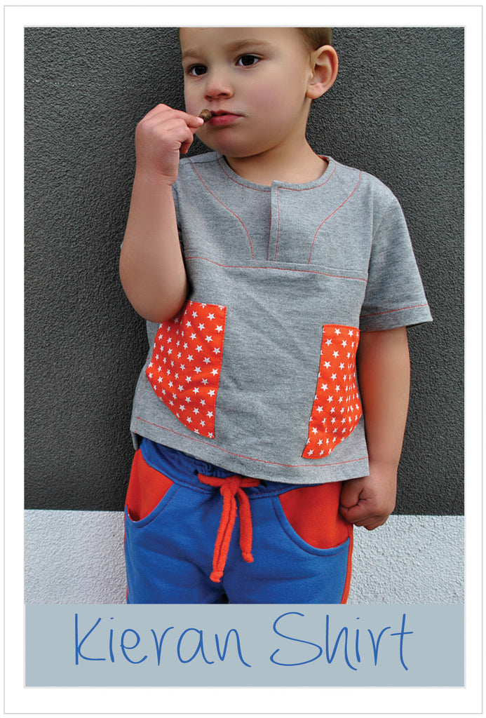 Kieran Shirt sizes 2 - 12 years, kids casual summer shirt pdf sewing pattern. - Felicity Sewing Patterns