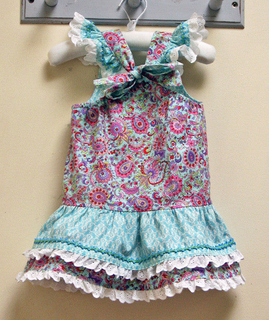 Party frock sewing pattern  LUCY LOU sizes 1 to 10 years 2 versions included. PDF pattern. - Felicity Sewing Patterns