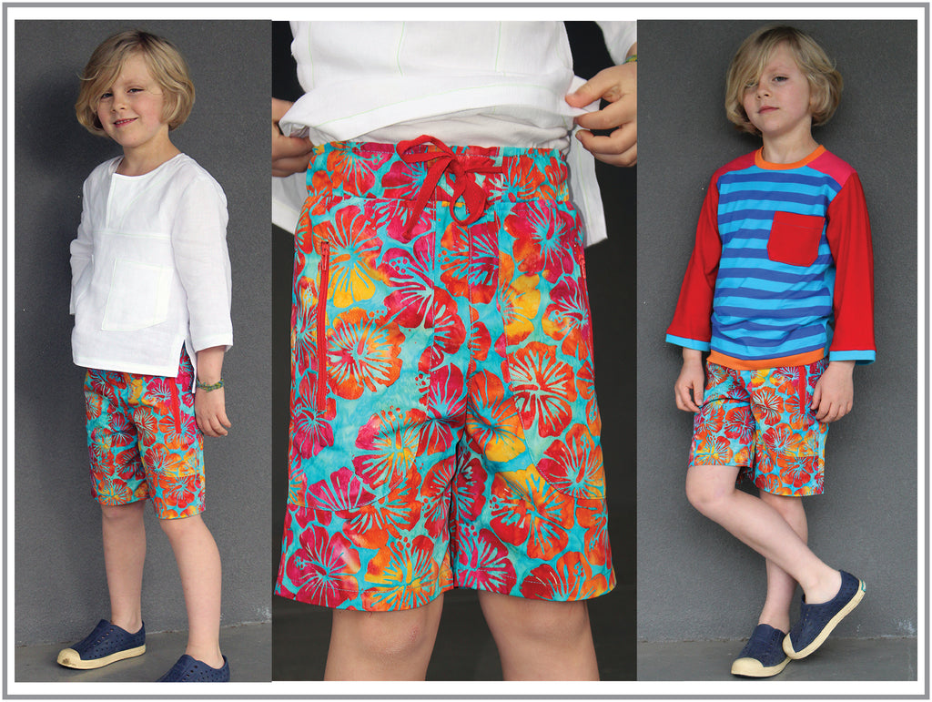 Kids summer shorts and long pants PDF sewing pattern, MANGO SHORTS & LONGIES, sizes 2 - 12 years. - Felicity Sewing Patterns