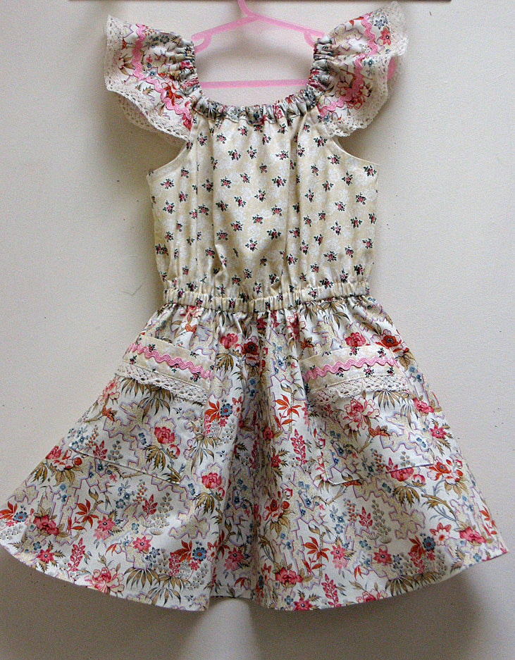 Tots to teens playsuit, dress, romper pdf sewing pattern Peachy Dress & Playsuit sizes 2-14 years - Felicity Sewing Patterns