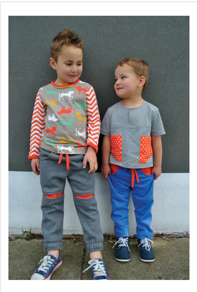 Children's fleece pants PDF sewing pattern ROSCOE PANT sizes 2 to 12 years. - Felicity Sewing Patterns