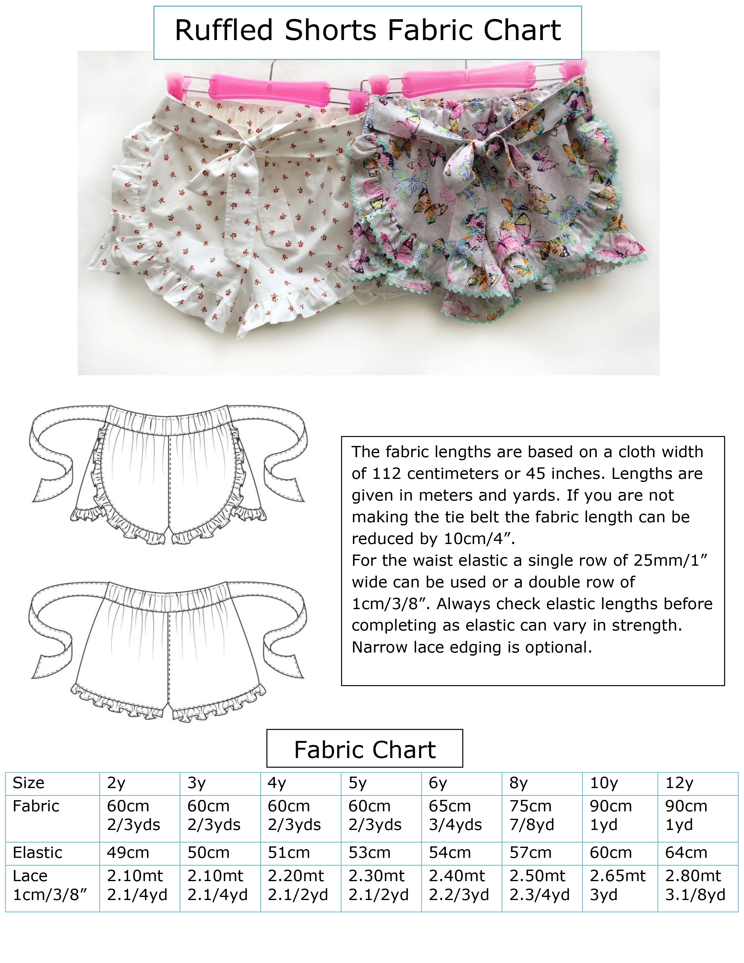 Girls ruffle edged shorts pdf sewing pattern RUFFLED SHORTS sizes 2 - –  Felicity Sewing Patterns
