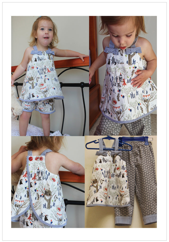 Baby & toddler pdf sewing pattern RUFFLES BABY TOP & PANTS sizes 3 months to 6 years - Felicity Sewing Patterns