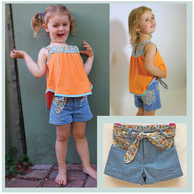 SANDY BAY SHORTS Girls stylish, fitted summer shorts sewing pattern , sizes 2 to 14 years - Felicity Sewing Patterns