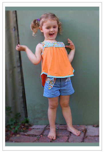 Girls cute summer shorts sewing pattern SANDY BAY SHORTS, sizes 2 to 14 years - Felicity Sewing Patterns
