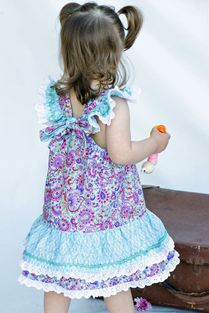 Toddler & girl's dress pdf sewing pattern  LUCY LOU sizes 1 to 10 years jumper dress or sundress. - Felicity Sewing Patterns