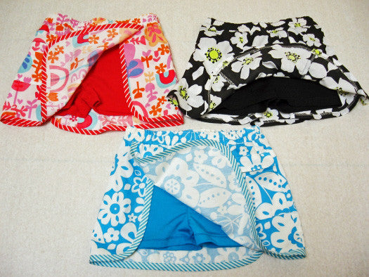 Girls skort/shorts SUZIE SKORT pdf sewing pattern sizes 2 to 14 years, 2 overskirt styles - Felicity Sewing Patterns