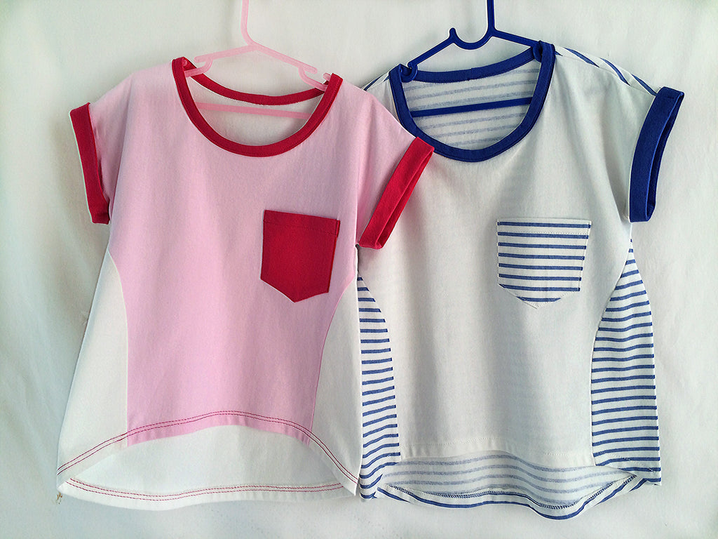 Girls T shirt sewing pattern, Sunday T Shirt, kids summer T shirt pattern sizes 2 to 14 years - Felicity Sewing Patterns