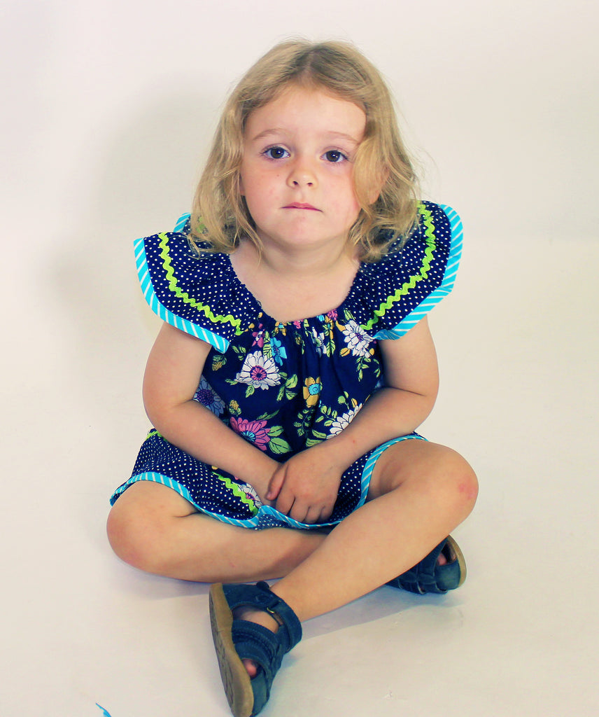Flutter sleeve dress or top pdf sewing pattern TILLY TOP & DRESS sizes 1-10 years. - Felicity Sewing Patterns