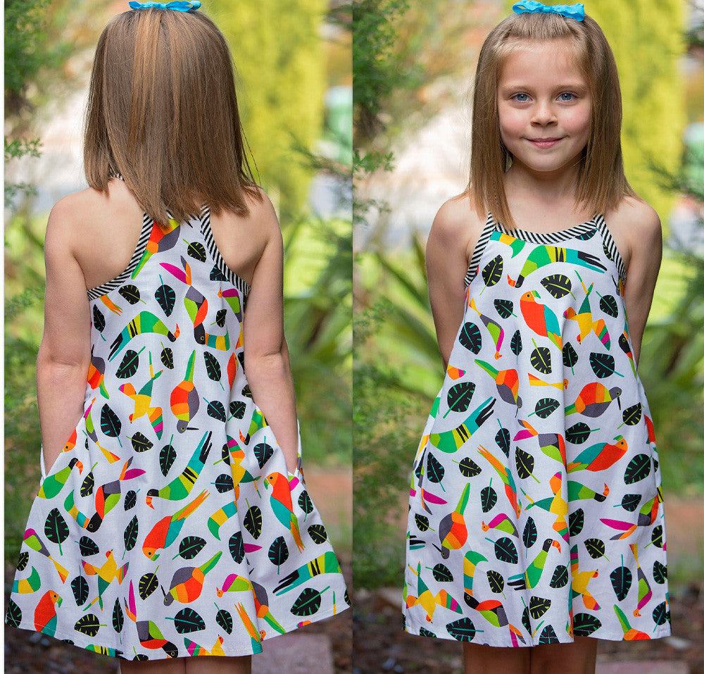 Wrap-back top sewing pattern RIO TOP & DRESS sizes 4-14 years in 5 versions - Felicity Sewing Patterns