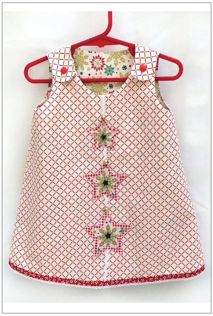 Z  Petal Reversible Dress CHRISTMAS STAR Applique -- Free Download - Felicity Sewing Patterns