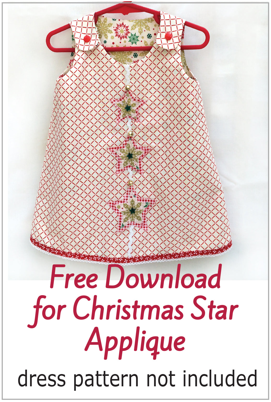 Z Petal Reversible Dress CHRISTMAS STAR Applique -- Free Download – Felicity Sewing Patterns