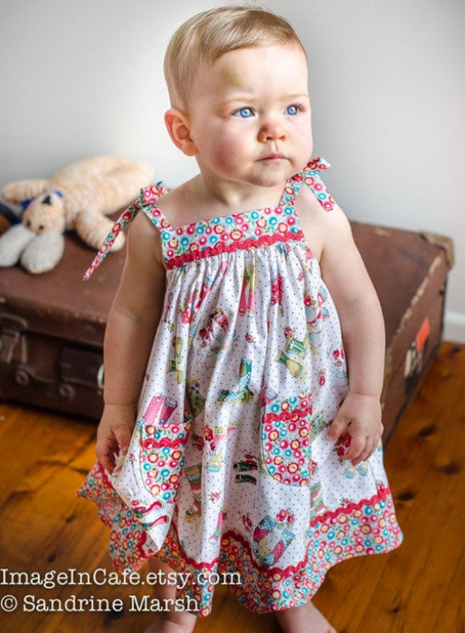 Daisy Sundress PDF Sewing Pattern and Tutorial sizes 6-9 months to 8 years. - Felicity Sewing Patterns