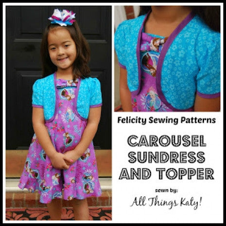 Carousel Sundress & Topper, girls dress and bolero sewing pattern sizes 3-10 years. - Felicity Sewing Patterns