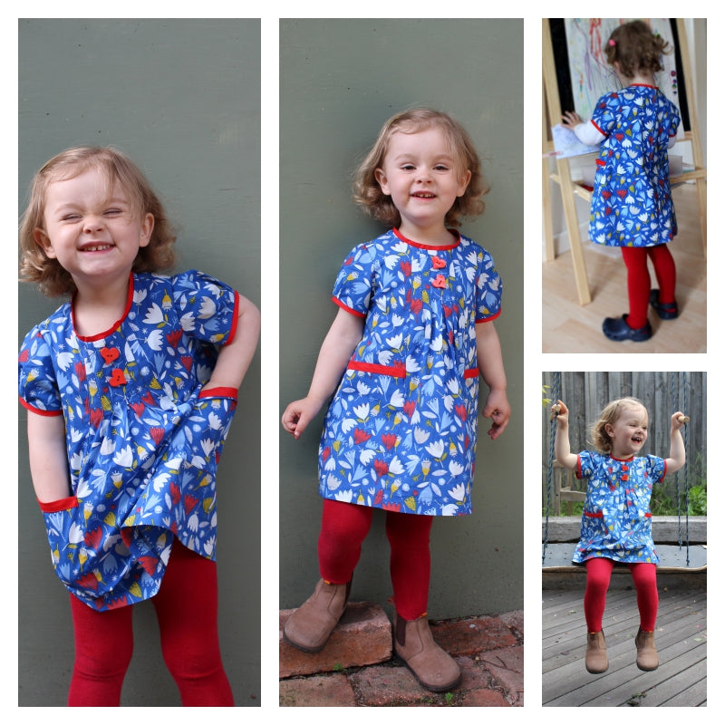 Winter dress & tunic PDF sewing pattern Shelley Dress & Blouse pattern sizes 3-6 months to 8 years. - Felicity Sewing Patterns