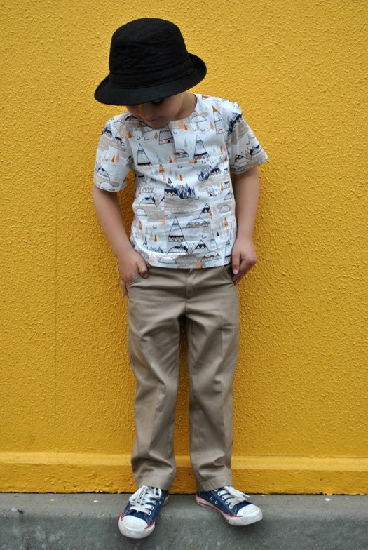 Boys casual trouser sewing pattern Slim Jim Pants sizes 2-12 years - Felicity Sewing Patterns