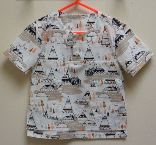 Kids summer shirt PDF sewing pattern for knit or woven fabric. Kieran Shirt sizes 2 - 12 years, - Felicity Sewing Patterns