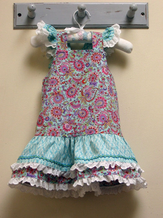 Girl's dress pattern  LUCY LOU sizes 1 to 10 years jumper dress or sundress pdf pattern - Felicity Sewing Patterns