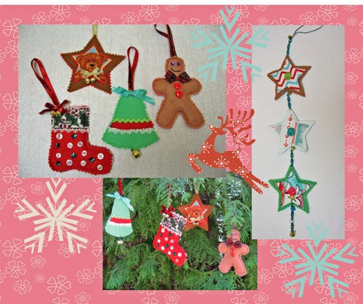 Z FREE PATTERN DOWNLOAD for Christmas Tree Decorations in 4 designs. - Felicity Sewing Patterns